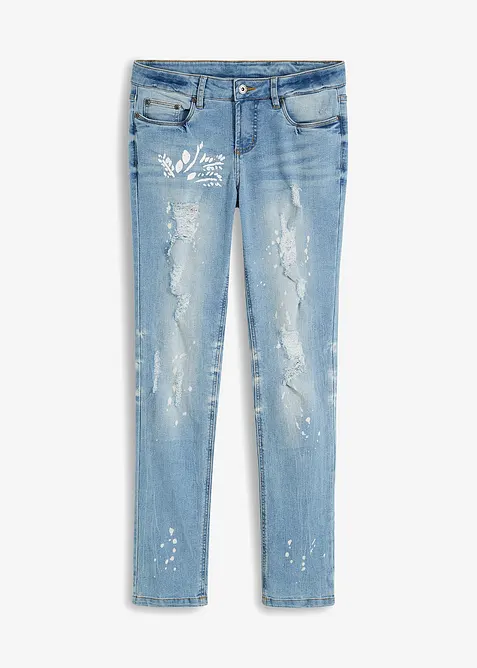 Straight Jeans Mid Waist, Print, bonprix