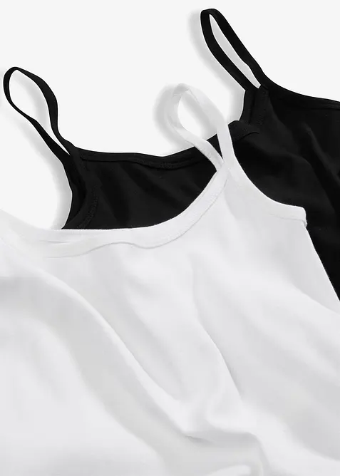 Linne av ren bomull och med smala axelband (2-pack), bonprix
