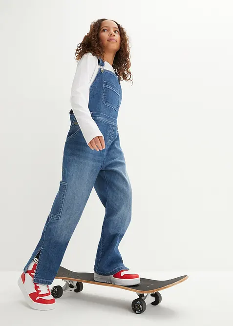 Snickarbyxa i denim, Mid Waist, bonprix