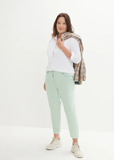 Stretchblus, l&aring;ng&auml;rmad, bonprix