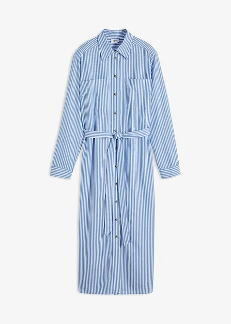 Randig blusklänning med knytband, bonprix