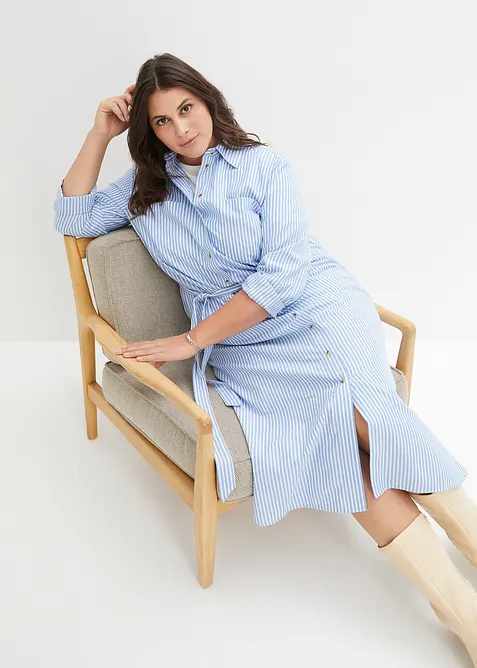 Randig bluskl&auml;nning med knytband, bonprix