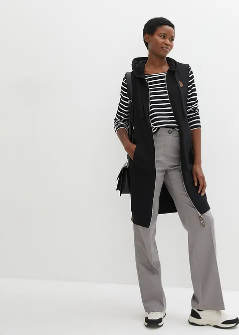 L&aring;ng trik&aring;v&auml;st med huva, av bomullsmix, bonprix