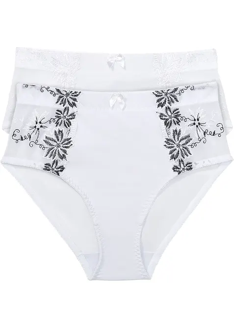 Formande trosa med broderi (2-pack), bonprix