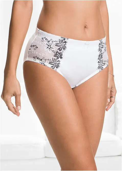 Formande trosa med broderi (2-pack), bonprix