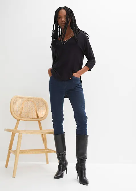 Topp med 3/4-ärm i elastisk viskos, bonprix