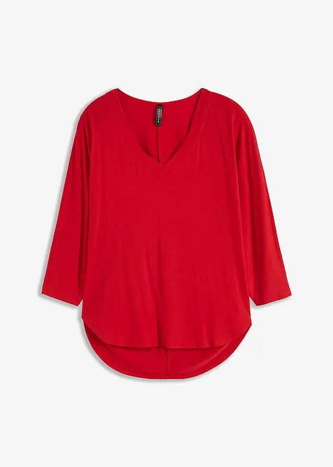 Topp med 3/4-ärm i elastisk viskos, bonprix