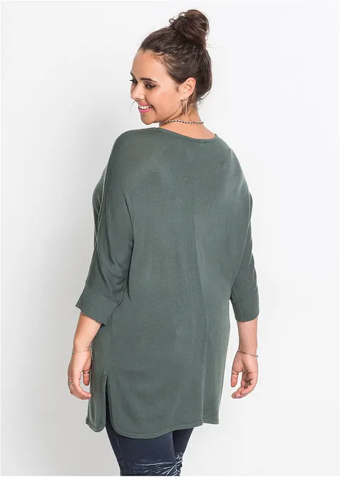 Finstickad tröja med 3/4-ärm, bonprix