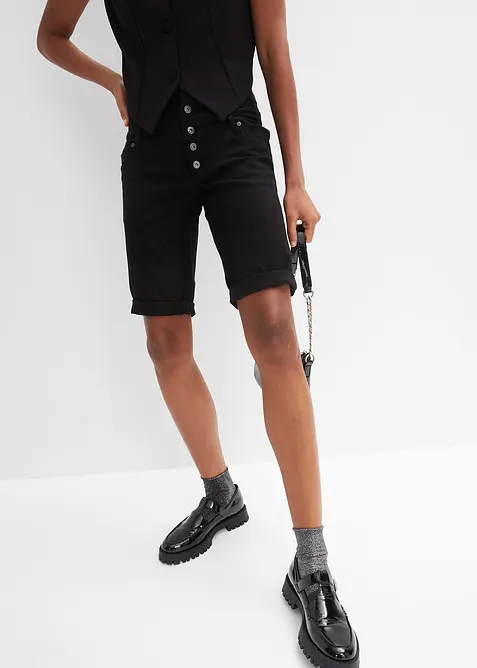 Bermudashorts med hög midja i elastisk bomullsmix, bonprix