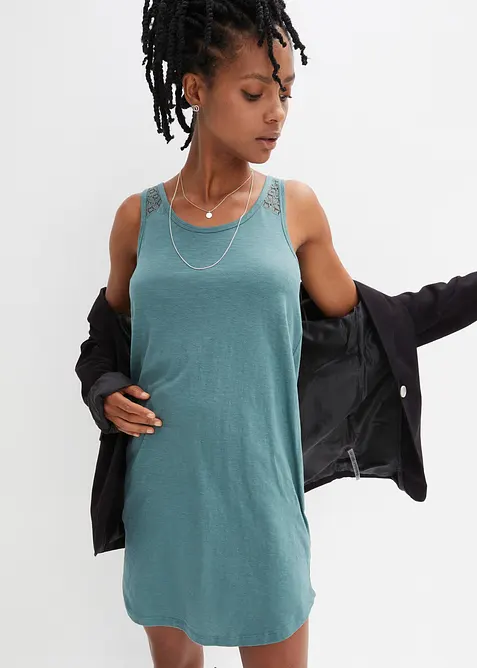 Trik&aring;kl&auml;nning i bomull med spets, bonprix