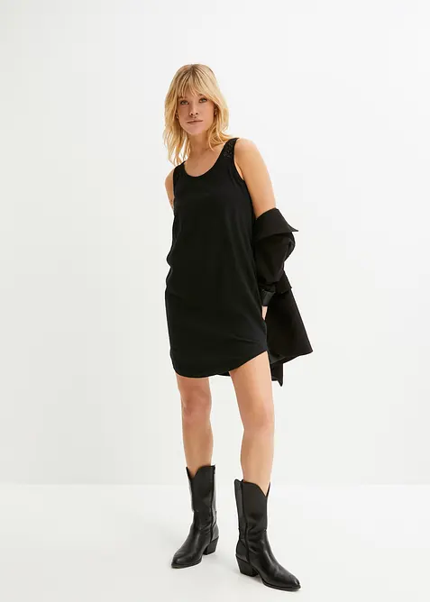 Trik&aring;kl&auml;nning i bomull med spets, bonprix