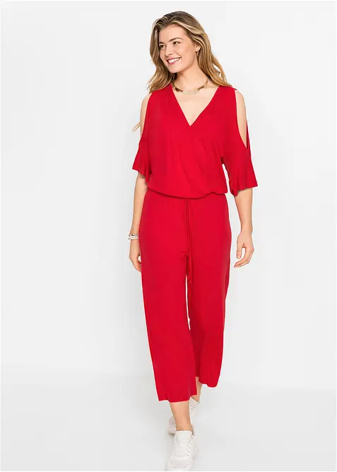 Jerseyjumpsuit i följsam viskos, bonprix