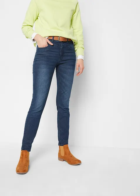Skinny jeans med hög midja, cropped, bonprix
