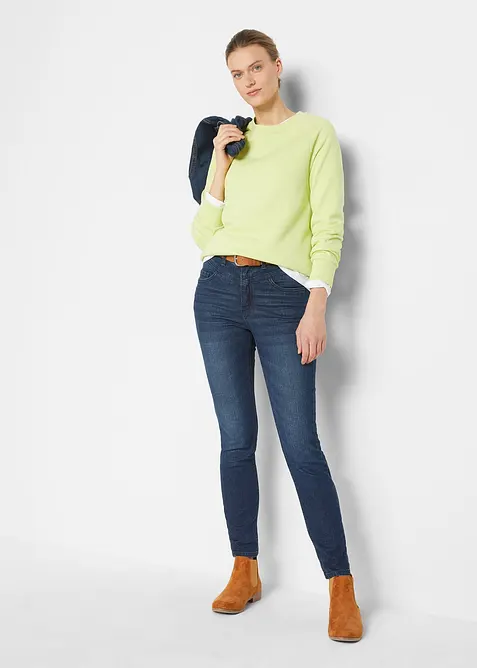 Skinny jeans med hög midja, cropped, bonprix