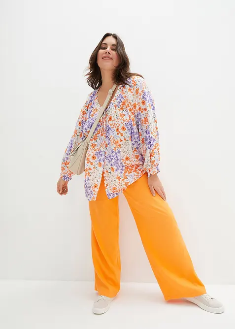 Palazzobyxa med linne, bonprix