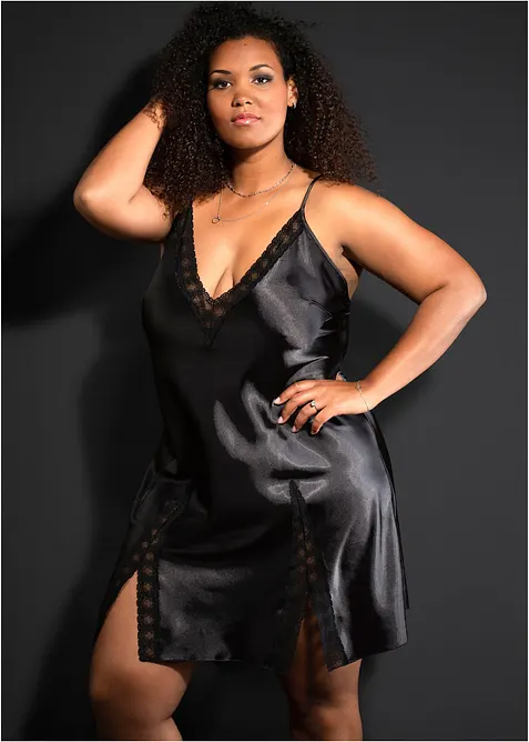 Negligé i satin, bonprix