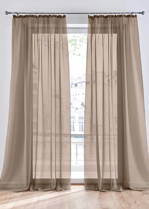 Gardiner av lätt voile (2-pack), bonprix