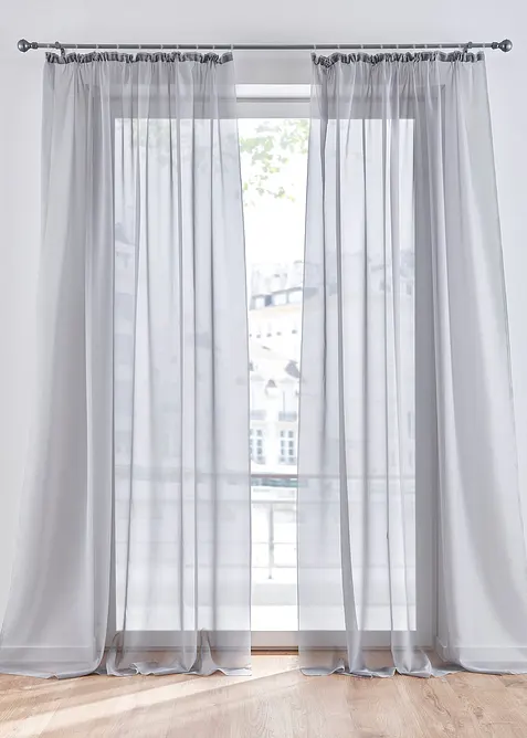 Gardin av l&auml;tt voile (2-pack), bonprix