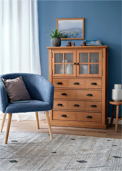 Gardin av l&auml;tt voile med kanal (2-pack), bonprix