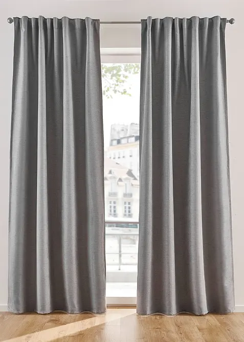 M&ouml;rkl&auml;ggande gardinl&auml;ngd med l&auml;tt struktur (2-pack), bonprix