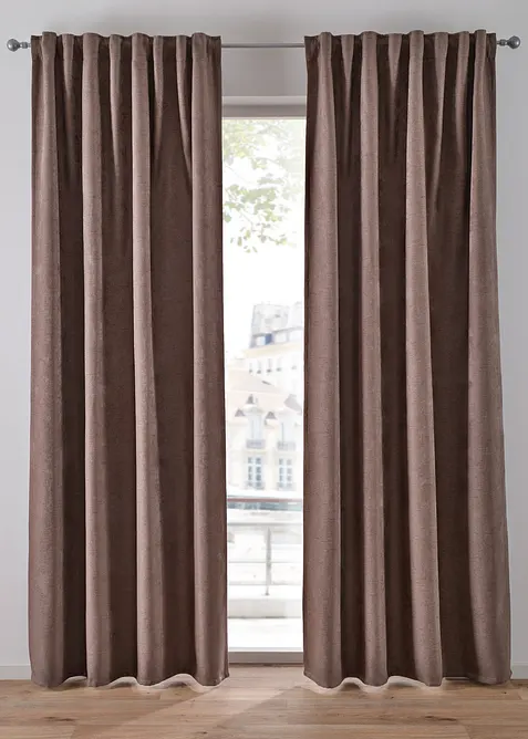 M&ouml;rkl&auml;ggande gardinl&auml;ngd med l&auml;tt struktur (2-pack), bonprix