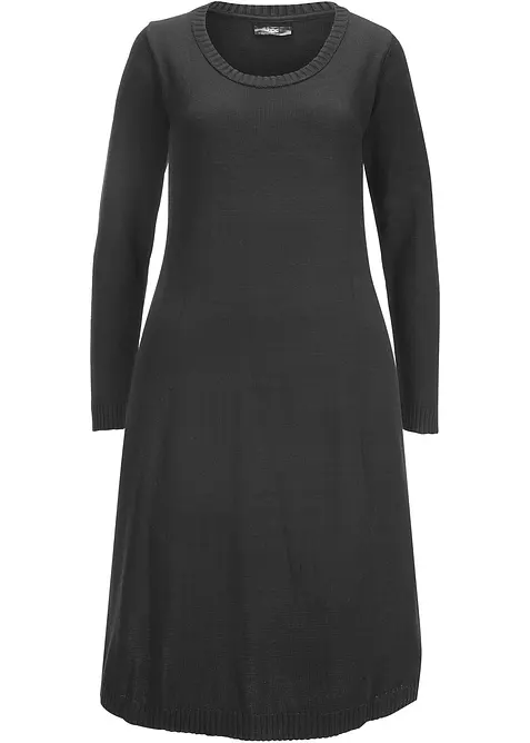 Stickad klänning i utställd modell, bonprix