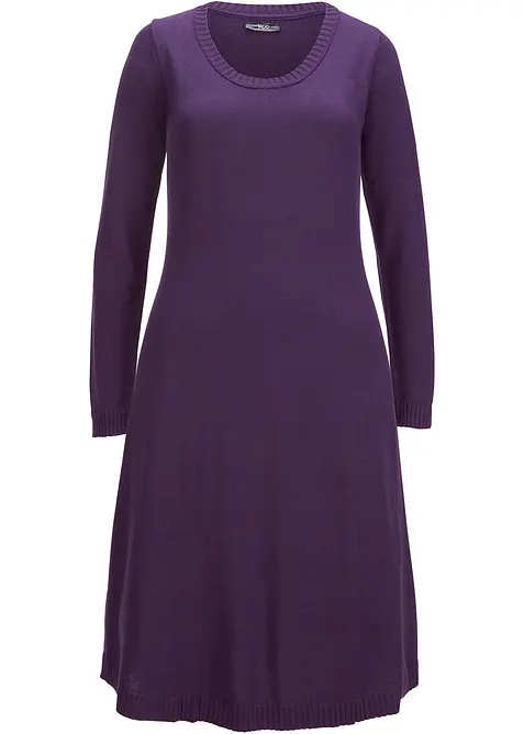 Stickad klänning i utställd modell, bonprix