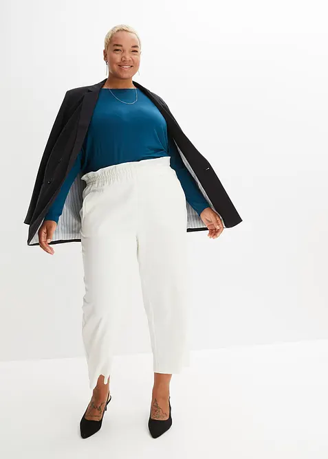 Långärmad topp av mjuk viskosmix, bonprix