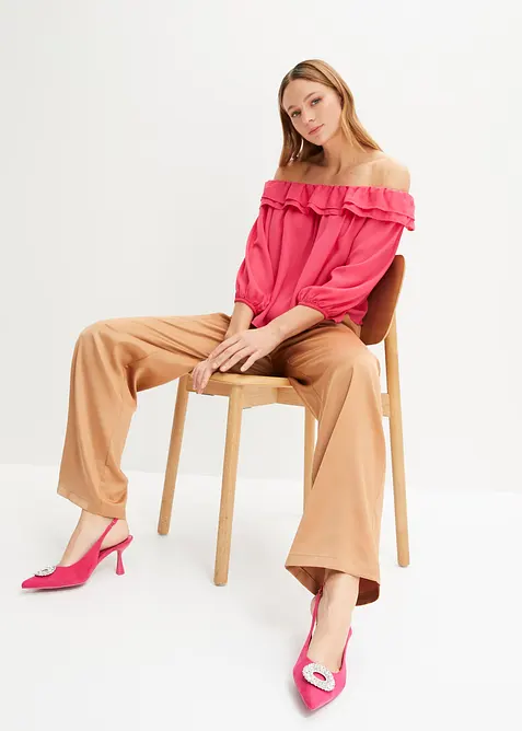 Singoallablus i &aring;tervunnen polyester, bonprix