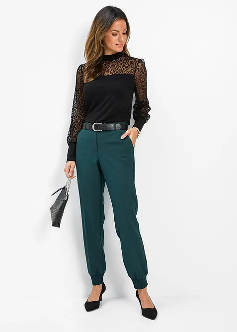 Långärmad topp i mjuk viskosmix, bonprix