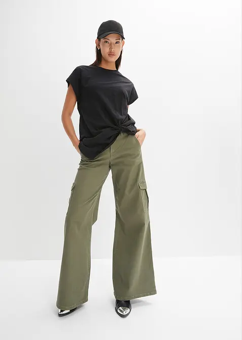 Topp med knutdetalj i ren ekologisk bomull, bonprix