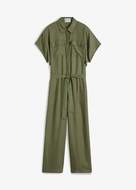 Jumpsuit med skärp i följsam lyocell, bonprix