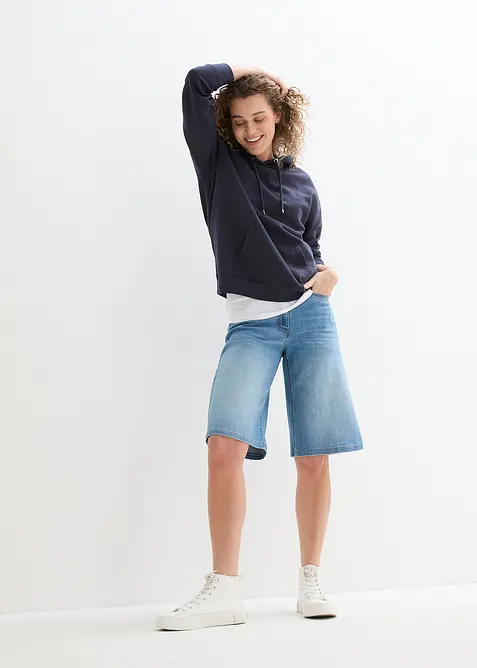 Jeansshorts, High Waist, skön midja, bonprix