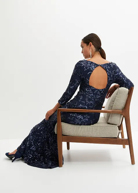 Paljettklänning med öppning i ryggen, bonprix