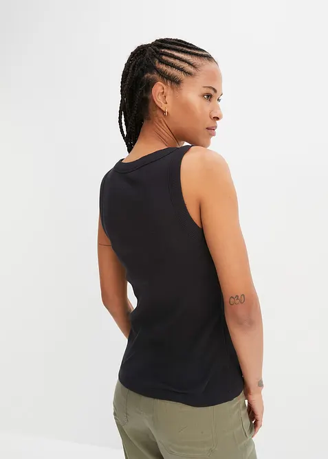 Ribbstickat linne i ekologisk bomull, bonprix