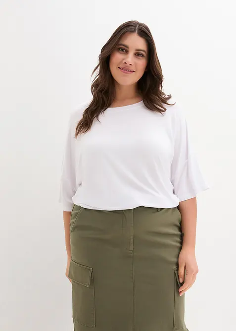 Oversizetopp i f&ouml;ljsam viskos, bonprix