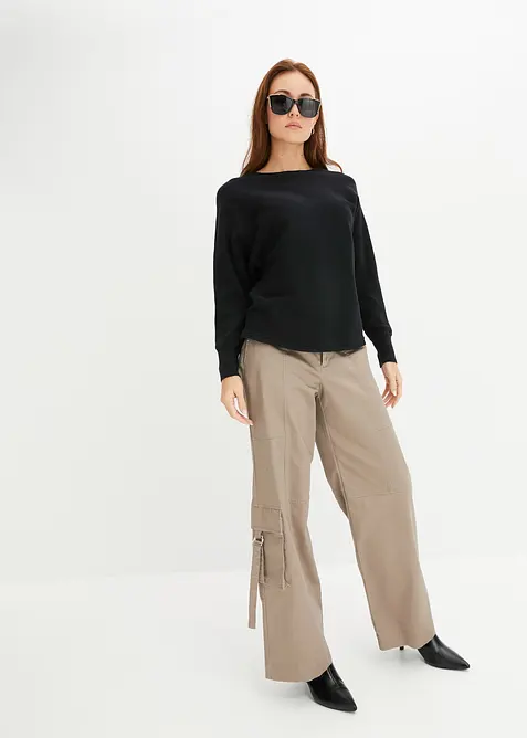 Ribbstickad oversizetr&ouml;ja, bonprix