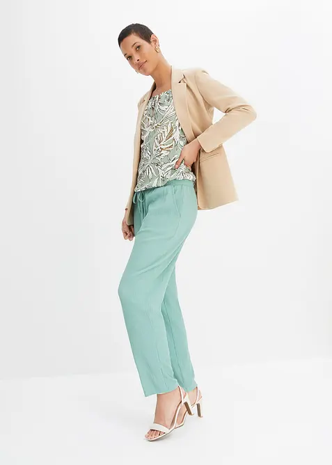 Mönstrad blustunika i följsam viskos, bonprix