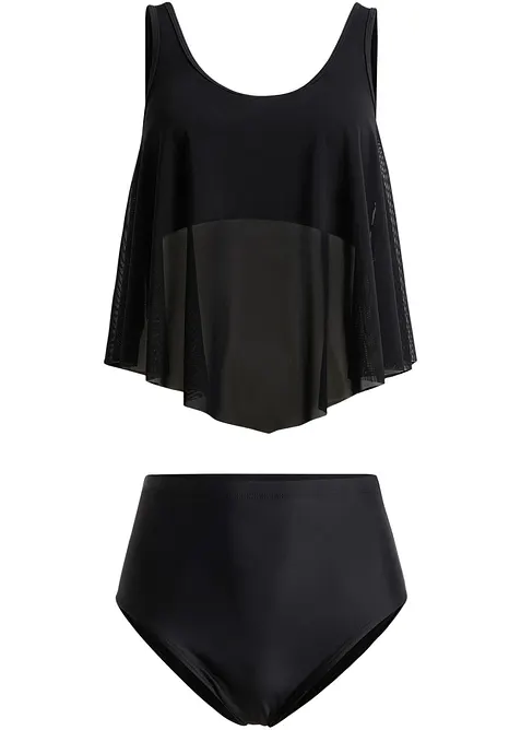 Tankini med transparent mesh (2 delar), bonprix