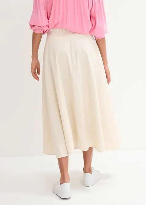 Mellanl&aring;ng kjol i linnemix, bonprix