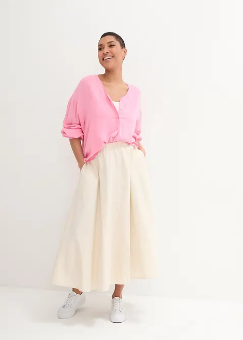 Mellanl&aring;ng kjol i linnemix, bonprix