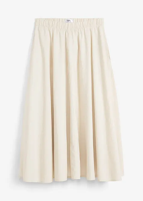 Mellanl&aring;ng kjol i linnemix, bonprix