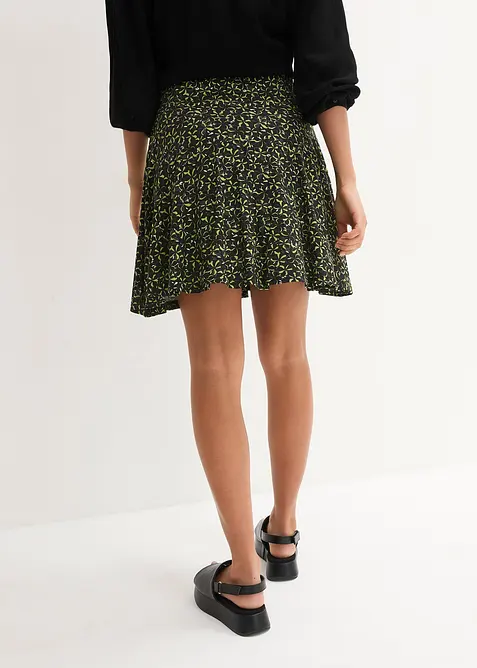 Kort byxkjol med hög midja i mjuk viskos, bonprix