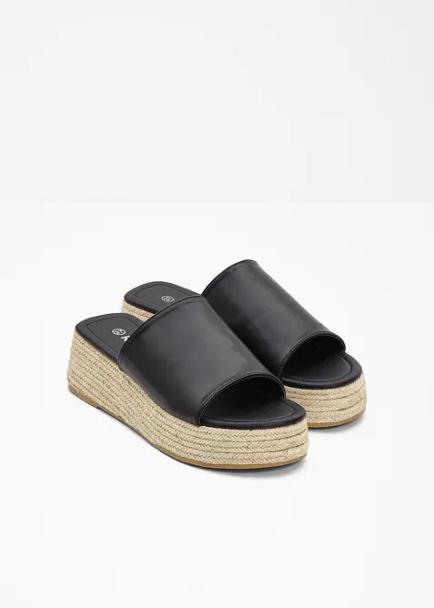 Sandal med plat&aring;sula i baststil, bonprix
