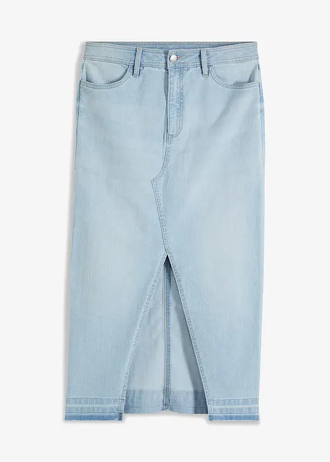 Jeanskjol med slits, bonprix