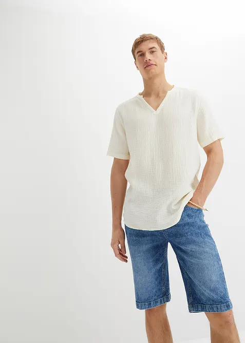 Kort&auml;rmad muslinskjorta, bonprix