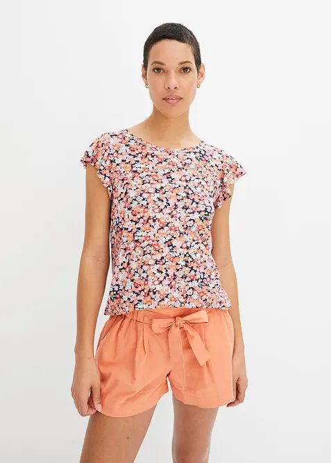 Topp med volang&auml;rmar, bonprix