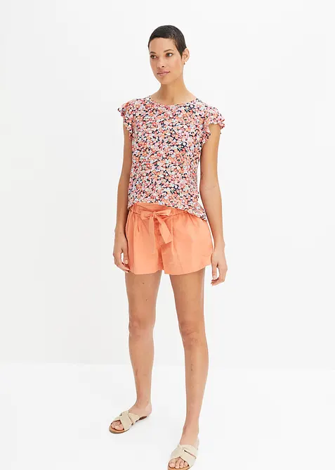 Topp med volang&auml;rmar, bonprix