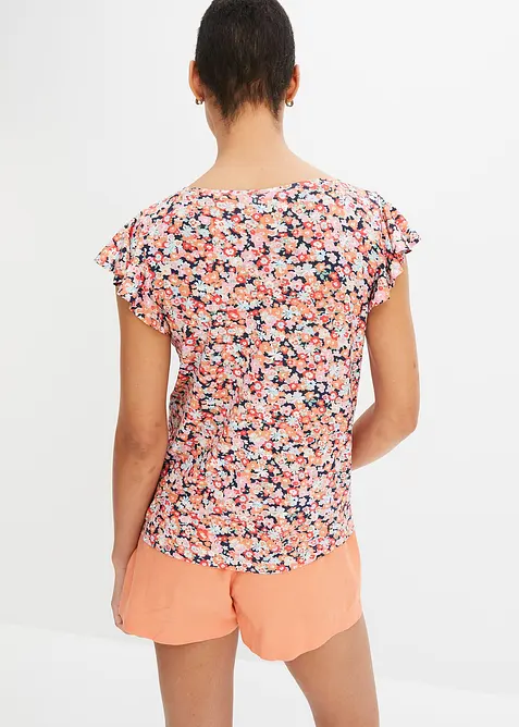 Topp med volang&auml;rmar, bonprix