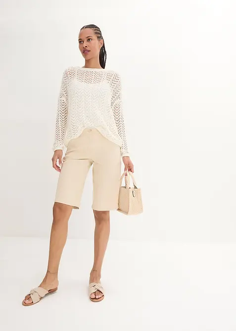 Knälånga bermudas med utility-detaljer, bonprix